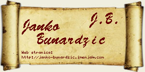 Janko Bunardžić vizit kartica